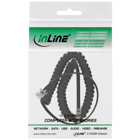 Cavo Modulare Spiralato Per Cornetta, Maschio-maschio, Rj10, nero, max. 4m - Foto 3