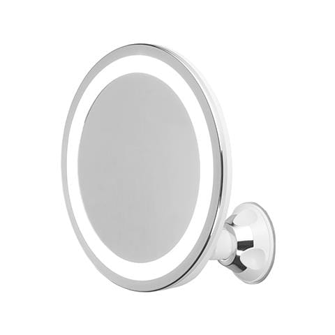 Ad2168 Specchio Da Trucco Con Luce Led 2 Intensità, Ingrandimento 5x, Rotazione A 360° Argento - Foto 1