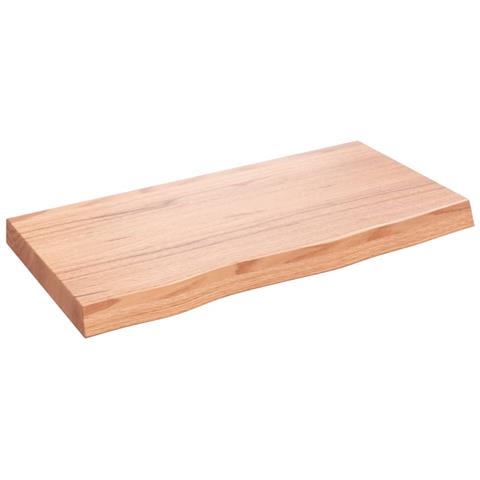Piano Bagno Marrone 80x40x (2-6) cm Legno Massello Trattato - Foto 1