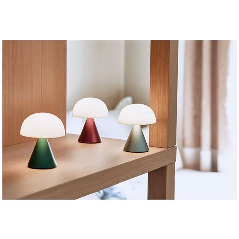 Lampada Da Tavolo Mina Batteria Ricaricabile Led Rosso Scuro Abs - Foto 5