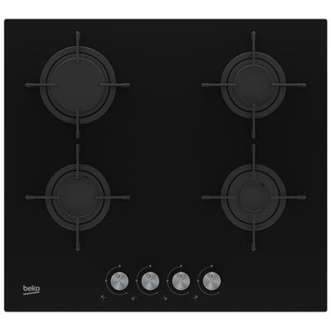 Piano Cottura A Gas 60cm 4 Fuochi 7400w Vetro Nero - Hilg64221s Colore Nero - Foto 1