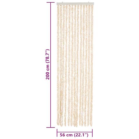 Tenda Antimosche Beige E Bianca 56x200 Cm In Ciniglia - Foto 7