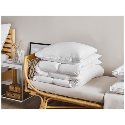 Set Di 2 Guanciali Piume E Piumino Bianco 50 X 60 Cm Feldberg - Foto 1