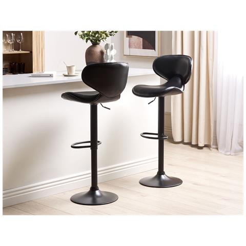 Beliani Set Di Sedie Alte Conway Pelle Sintetica Nero ePRICE