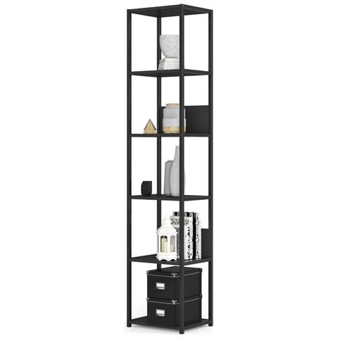 Scaffale stile loft con ripiani in legno, 6 ripiani, 40x32x192 cm, Colore Nero - Foto 2