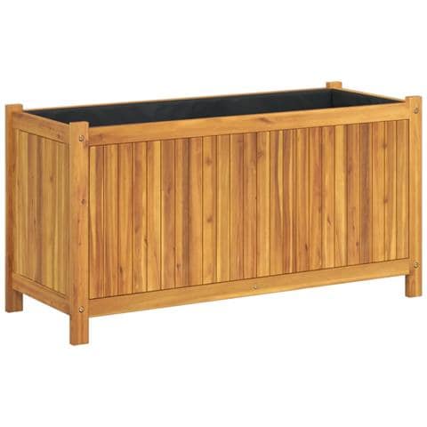 Fioriera Giardino Con Rivestimento 99,5x38x50cm Massello Acacia - Foto 2