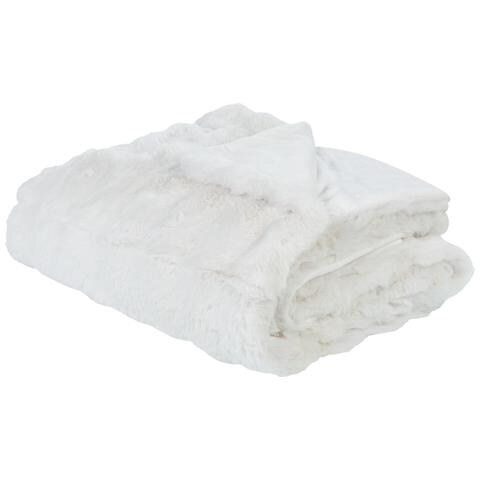 Coperta Salka Finta Pelliccia 150 X 200 Cm Bianco - Foto 2