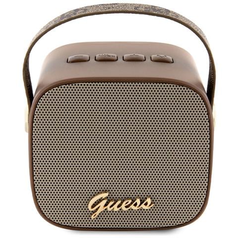 Speaker Bluetooth 5.3 Compatto 5w Con Tracolla In Pelle Stampa 4g, Marrone - Foto 1