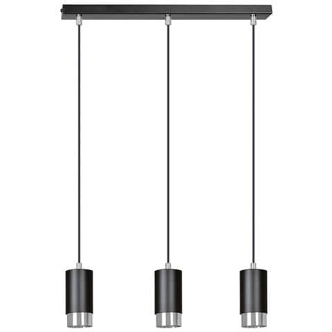 Lampada A Sospensione Fumiko - Nero, Cromo - Acciaio Verniciato A Polvere - 45x100x6 Cm - Foto 1