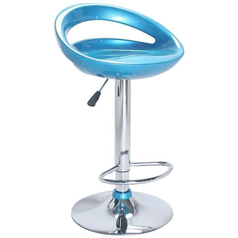 Sgabello Con Altezza Regolabile Da Interno Bar Con Struttura In Acciaio E Seduta In Abs Walter - Azure - Foto 1