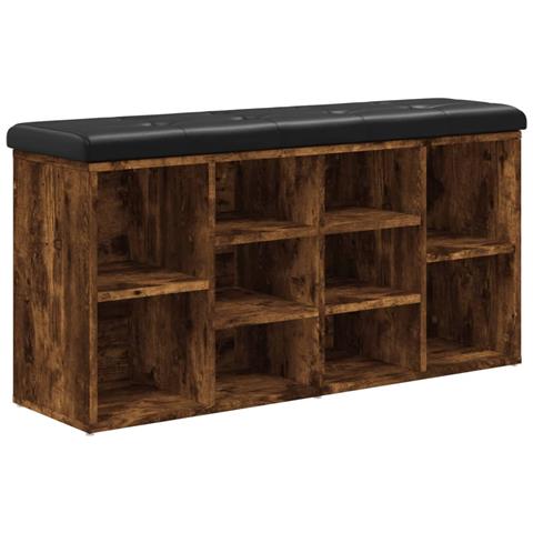 Panca Porta Scarpe Rovere Fumo 102x32x50 Cm Legno Multistrato - Foto 2