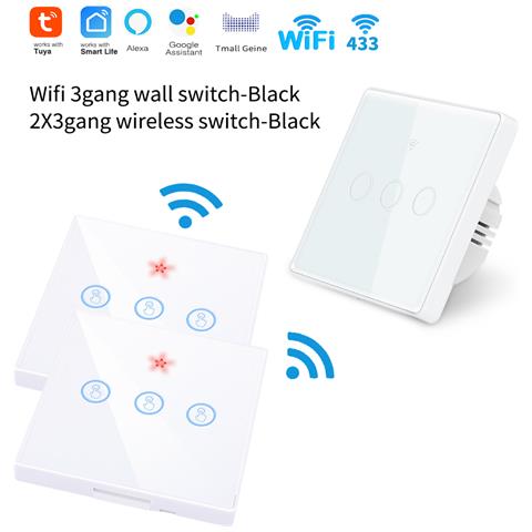Interruttore A Parete Smart Touch White  3 Gruppi 1 Via - Foto 2
