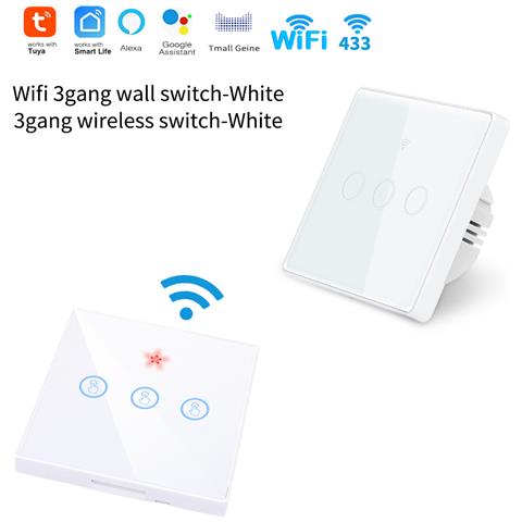 Interruttore A Parete Smart Touch White  3 Gruppi 1 Via - Foto 3
