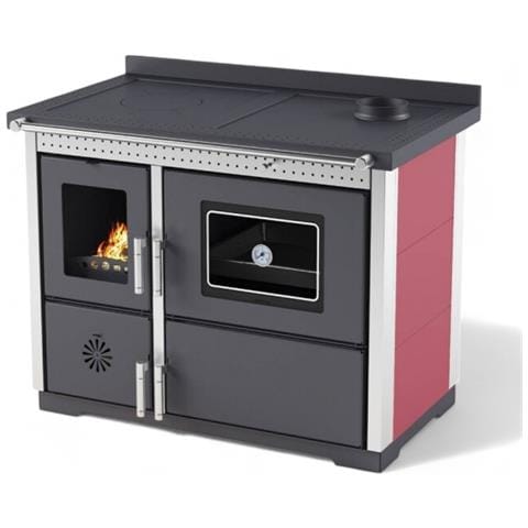 Stufa Cucina Riscaldamento A Legna Piano Cottura In Ghisa Con Forno Struttura In Acciaio Exclusive Inox - Foto 1