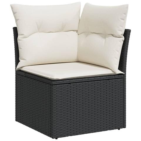 Set Divani Da Giardino 9 Pz Con Cuscini Nero In Polyrattan - Foto 3