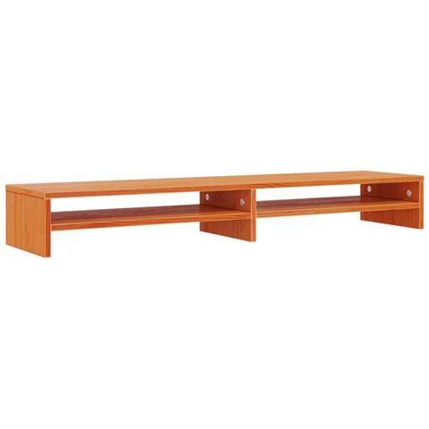 Supporto Monitor Marrone Cera 100x24x13 Cm Legno Massello Pino - Foto 2