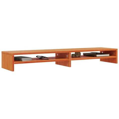 Supporto Monitor Marrone Cera 100x24x13 Cm Legno Massello Pino - Foto 3