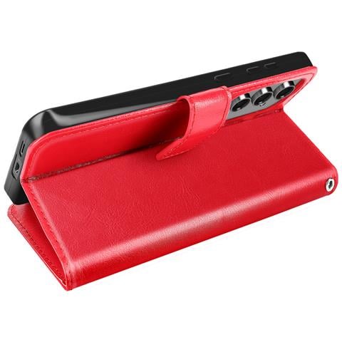 Custodia A Libro Per Samsung Galaxy S24 Fe Protezione Con Cinturino, Rosso - Foto 2