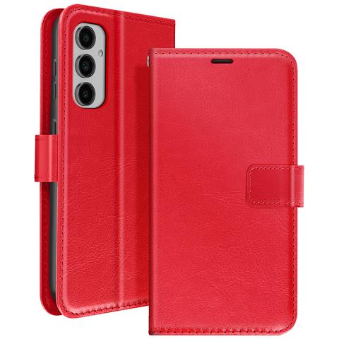 Custodia A Libro Per Samsung Galaxy S24 Fe Protezione Con Cinturino, Rosso - Foto 1