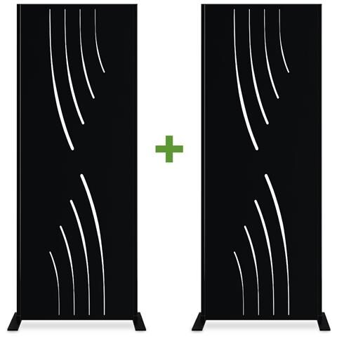 Set Di 2 Pannelli Decorativi Veleta Nero H.160cm Modello Intero - Foto 1
