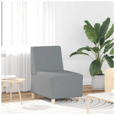 Divano Sedia Grigio Chiaro 55 cm in Tessuto - Foto 1