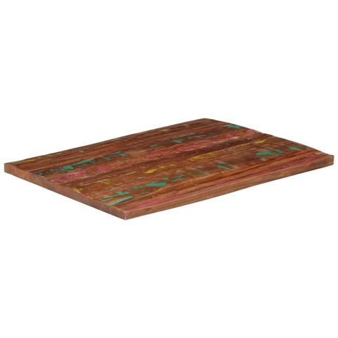 Piano Tavolo 100x80x3,8 Cm Rettangolare In Massello Di Recupero - Foto 2