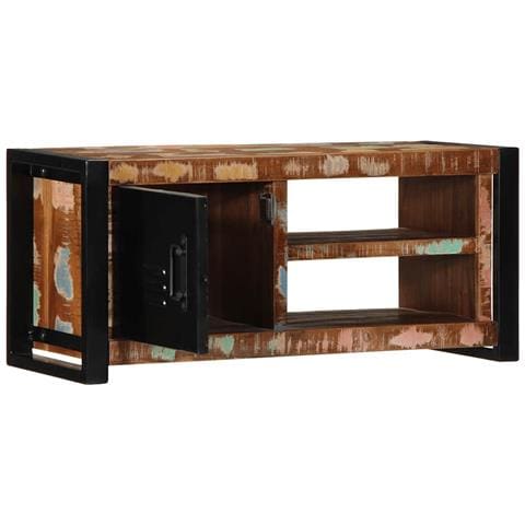 Mobile Porta Tv 80x30x35 Cm In Legno Massello Di Recupero - Foto 2