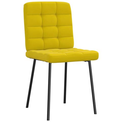 Sedie Da Pranzo 2 Pz Gialle In Velluto - Foto 3