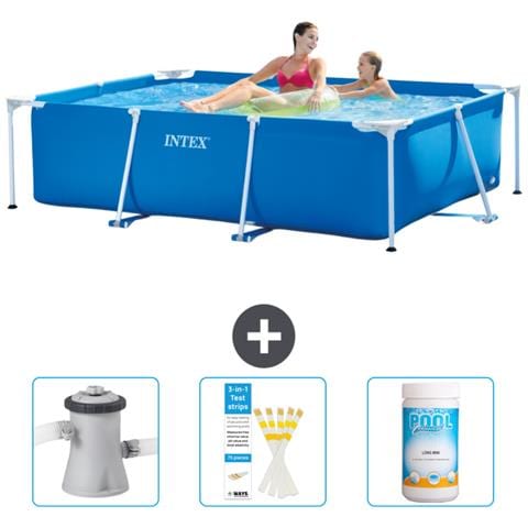 Piscina Fuori Terra - Rettangolo - 220x150x60 Cm - Blu - Include Accessori Coordinati Cb73 - Foto 1