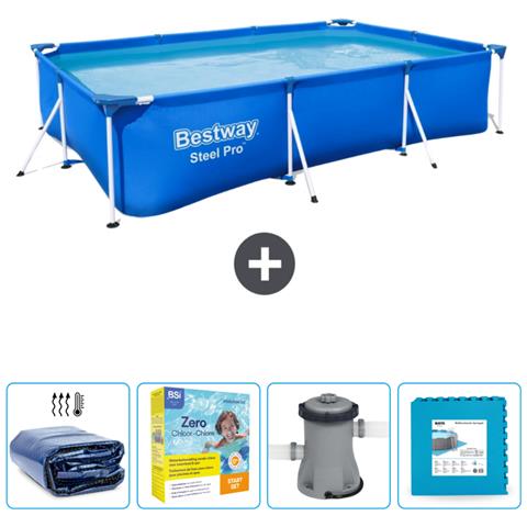 Piscina Fuori Terra - Rettangolo - 300x201x66 Cm - Blu - Include Accessori Coordinati Cb7 - Foto 1