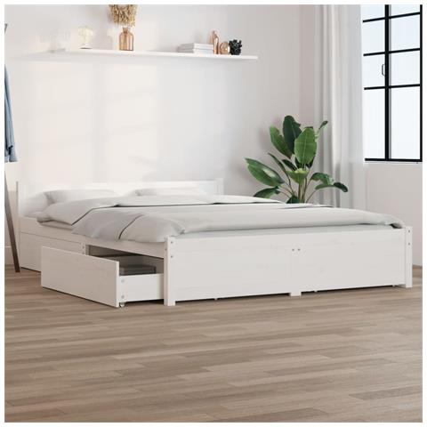 Lusso Casadino -  Giroletto Con Cassetti Bianco 150x200 Cm King Size - Foto 8