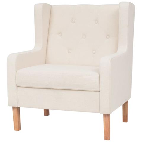 Poltrona Bianco Crema In Tessuto - Foto 2