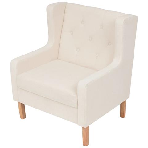 Poltrona Bianco Crema In Tessuto - Foto 1