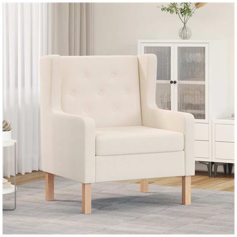 Poltrona Bianco Crema In Tessuto - Foto 8