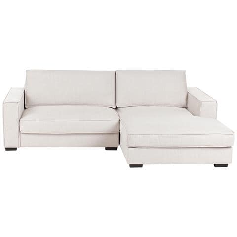Divano Angolare Renders Tessuto Beige Chiaro Lato Sinistro - Foto 2