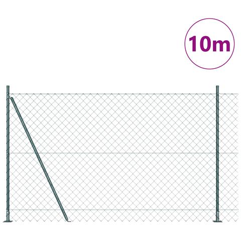 Recinzione metallica con 7 pali flangiati 1,5x10 m in acciaio zincato - Foto 2