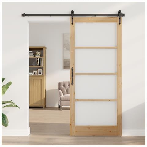 "porta interna con vetro ""ORKDAL"" 93x211x4 cm in legno massello di pino" - Foto 2