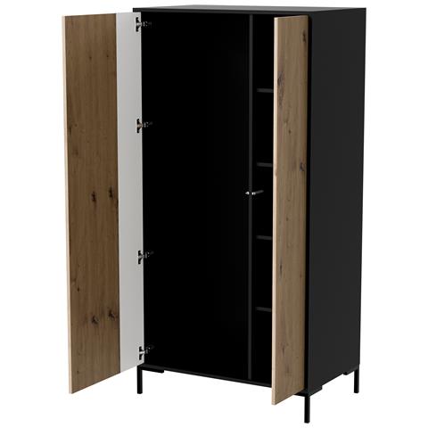 Armadio MERCI 90 x 55 x 184 cm nero /rovere artigianale - Foto 2