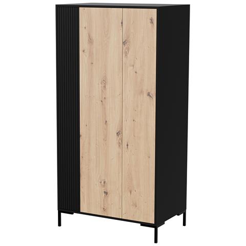 Armadio MERCI 90 x 55 x 184 cm nero /rovere artigianale - Foto 1