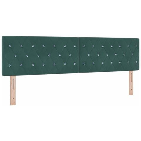Testiera LED con luci a strisce a LED Verde scuro 90 cm Velluto - Foto 1
