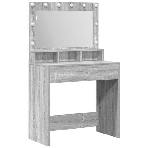 Toeletta con luci LED Grigio Sonoma 79x41x135 cm - Foto 1
