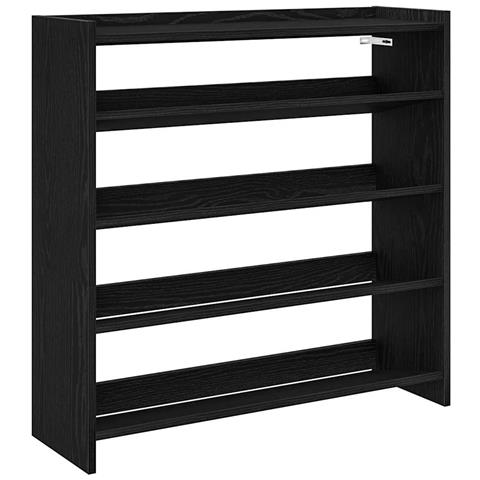 Scarpiera Nera 80x25x81 cm in Legno Multistrato - Foto 1