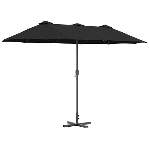 Ombrello da giardino Nero 370 x 197 x 239 cm - Foto 1
