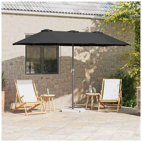 Ombrello da giardino Nero 370 x 197 x 239 cm - Foto 2