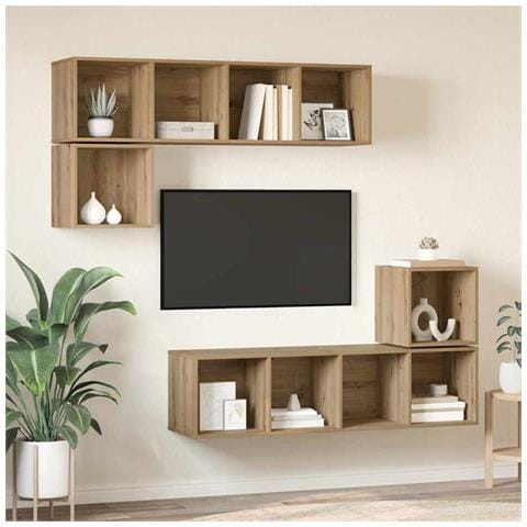 Set mobile TV 4 pcs rovere artigianale 37 x 37 x 142.5 cm - Foto 2