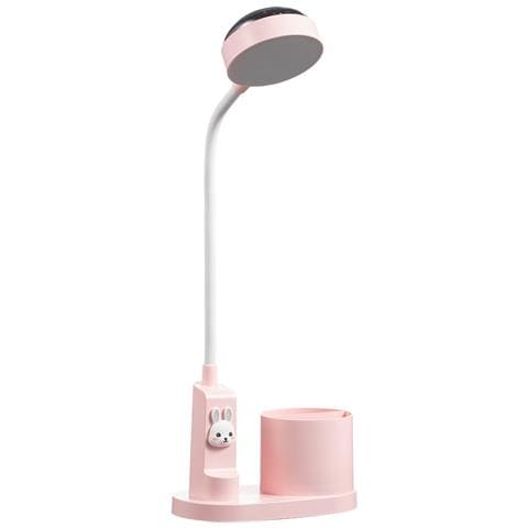 Lampada Da Scrivania Con Proiettore E Porta Penne: Gradiente Rgb, Luminosità Regolabile Pink + White - Foto 1