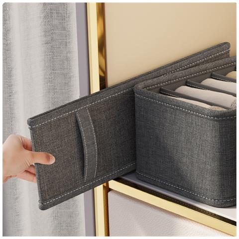 Set Di 2 Scatole Portaoggetti Multifunzionali Divise - Organizzatore Per Calze Domestiche, Grigio - Foto 2