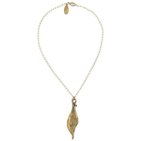 Collana A Catena In Oro Con Pendente A Foglia - Foto 1