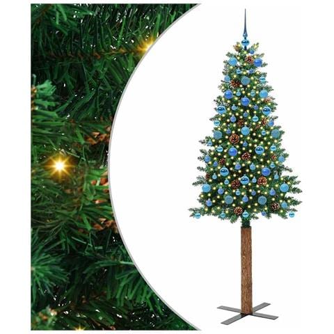Albero di Natale snodato con 300 LED con supporto Verde 210 cm - Foto 1