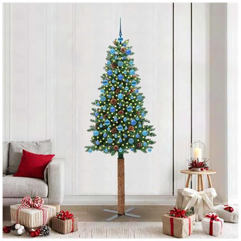 Albero di Natale snodato con 300 LED con supporto Verde 210 cm - Foto 2